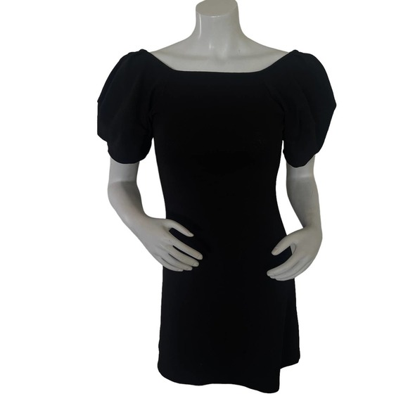 Zara Dresses & Skirts - ZARA Balloon Sleeve Black Low Back Mini Dress Size S
